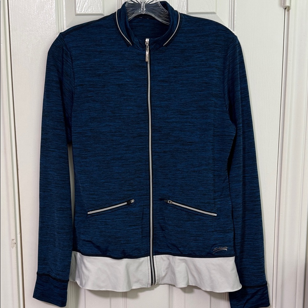 Sofibella Women's Blue Zip-Up Tennis Jacket